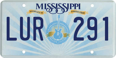MS license plate LUR291