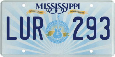 MS license plate LUR293