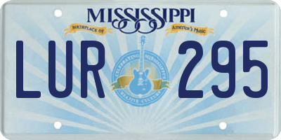MS license plate LUR295