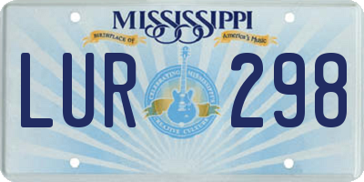 MS license plate LUR298