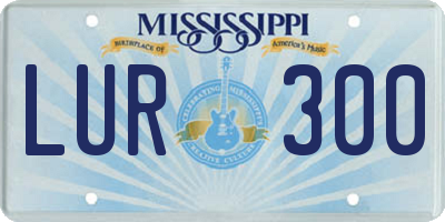 MS license plate LUR300