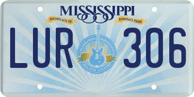 MS license plate LUR306