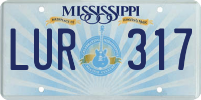 MS license plate LUR317