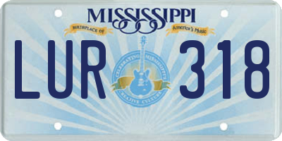 MS license plate LUR318