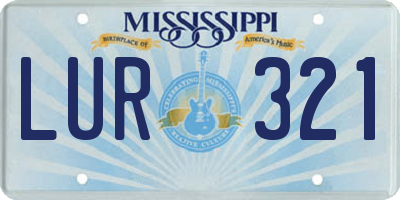 MS license plate LUR321