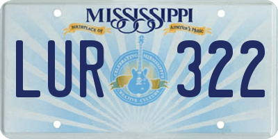 MS license plate LUR322