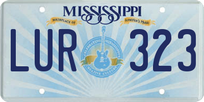 MS license plate LUR323