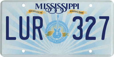 MS license plate LUR327