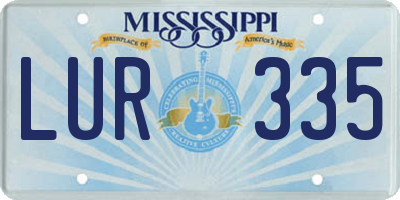 MS license plate LUR335