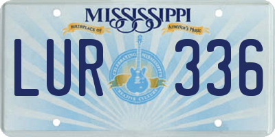 MS license plate LUR336