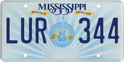 MS license plate LUR344