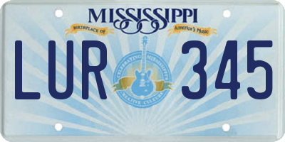 MS license plate LUR345