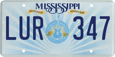 MS license plate LUR347