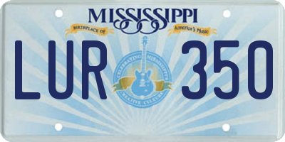 MS license plate LUR350