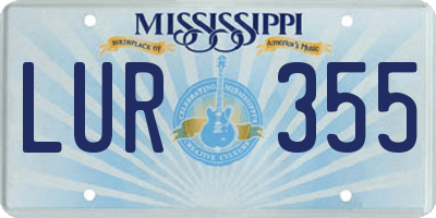 MS license plate LUR355