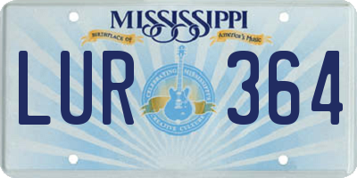 MS license plate LUR364