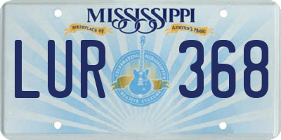 MS license plate LUR368