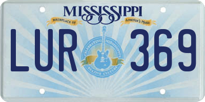 MS license plate LUR369
