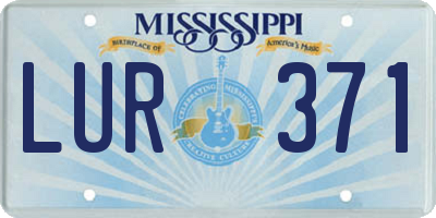 MS license plate LUR371