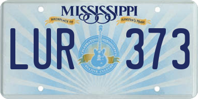 MS license plate LUR373