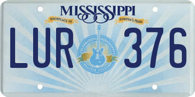 MS license plate LUR376