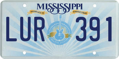 MS license plate LUR391