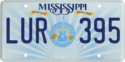 MS license plate LUR395