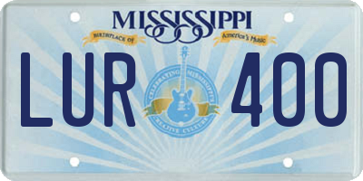 MS license plate LUR400