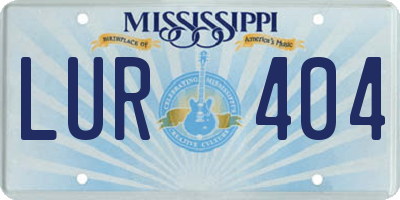 MS license plate LUR404