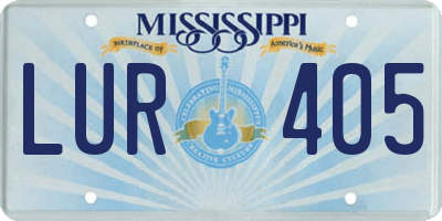 MS license plate LUR405