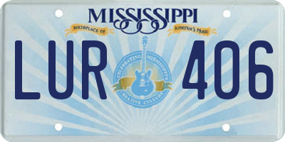 MS license plate LUR406
