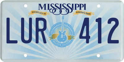 MS license plate LUR412