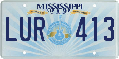 MS license plate LUR413
