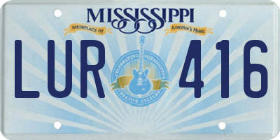 MS license plate LUR416