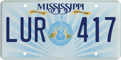 MS license plate LUR417