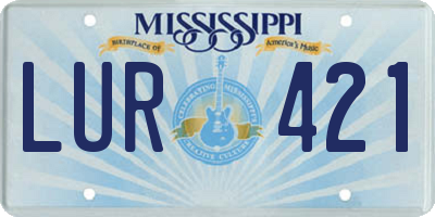 MS license plate LUR421