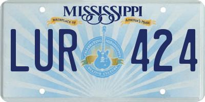MS license plate LUR424