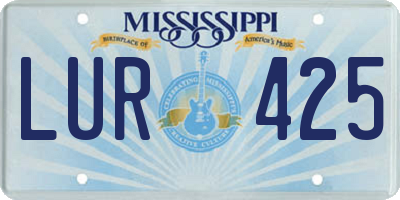MS license plate LUR425