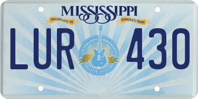 MS license plate LUR430