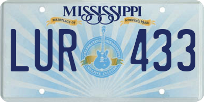 MS license plate LUR433