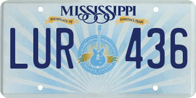MS license plate LUR436