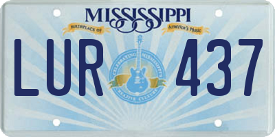 MS license plate LUR437