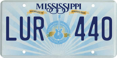 MS license plate LUR440