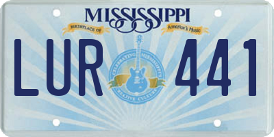 MS license plate LUR441
