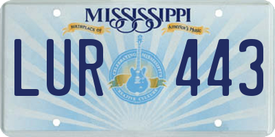 MS license plate LUR443