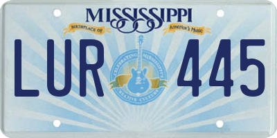 MS license plate LUR445