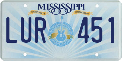 MS license plate LUR451