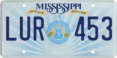 MS license plate LUR453
