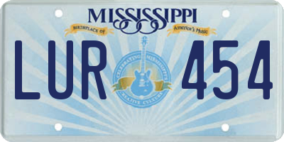 MS license plate LUR454