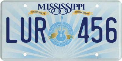 MS license plate LUR456
